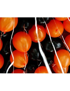 Black and Orange Latex Balloons Set with Air Pump for Halloween Party