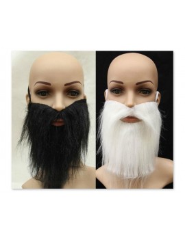Self Adhesive Fake Mustaches Beard for Costume Party - Black