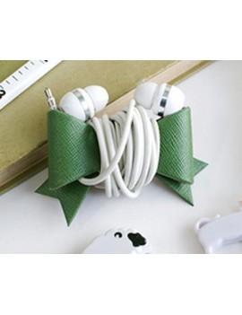 Bow Headphone Cable Cord Organizer - Green
