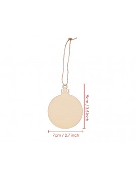 Wooden Tags 60 Pieces Blank Round Wood Bauble for Christmas Decoration
