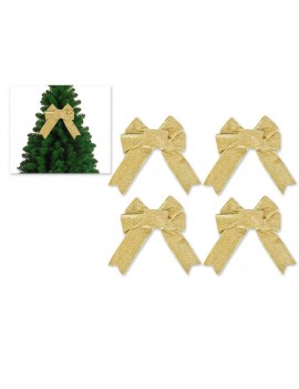Christmas Party Decoration Ornaments 4 Pcs 10'' Glitter Bows