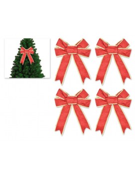 Christmas Party Decoration Ornaments 4 Pcs 10'' Glitter Bows